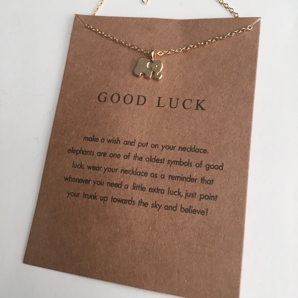Elephant Good Luck Gold Toned Necklace - Picture 6 of 8